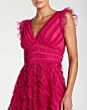 Mac Duggal 8498 A-Line Fuchsia V-Neck Ruffle Dress