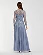 Mac Duggal 9357 A-Line Long Sleeve Blue Dress