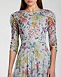Mac Duggal 93793 A-Line Floral Three-Quarter Sleeve Dress