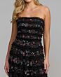 Mac Duggal 9388 Black Multicolor Strapless Midi Dress