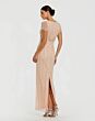 Mac Duggal 94147 Cap Sleeve Beaded Waist Column Dress