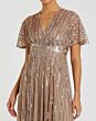 Mac Duggal 94204 V-Neck Empire Silhouette Taupe Dress