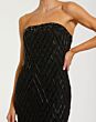 Mac Duggal 94288 Back Slit Beaded Strapless Black Dress