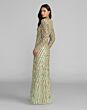 Mac Duggal 94318 Long Sleeve Jewel Neck Sage Dress
