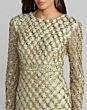 Mac Duggal 94318 Long Sleeve Jewel Neck Sage Dress