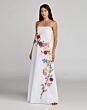 Mac Duggal 9498 Floral-Embroidered Strapless White Dress