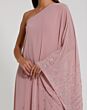 Mac Duggal 9517 Asymmetric Hem One-Shoulder Georgette Rose Dress
