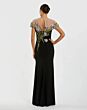 Mac Duggal 9911912P Cap Sleeve Illusion Neck Black Multicolor Dress