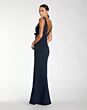 Mac Duggal 992278P Midnight Blue Empire Waist V-Neckline Dress