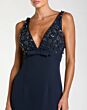 Mac Duggal 992278P Midnight Blue Empire Waist V-Neckline Dress