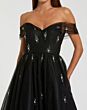 Mac Duggal 9926498P Black Off The Shoulder Midi Dress