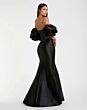 Mac Duggal 9950677P Midnight Blue Puff Sleeve Off The Shoulder Dress