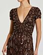 Mac Duggal 995243P Chocolate Brown Embellished V-Neckline Dress
