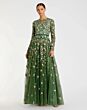 Mac Duggal 995533P Antique Rose Long Sleeve Jewel Neckline Dress
