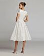 Mac Duggal 9956324P Ivory Cap Sleeve Midi Dress