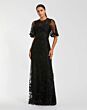 Mac Duggal 9968810P Flutter Sleeve Jewel Neckline Floral Dress
