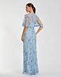 Mac Duggal 9968810P Flutter Sleeve Jewel Neckline Floral Dress