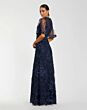 Mac Duggal 9968810P Flutter Sleeve Jewel Neckline Floral Dress
