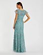 Mac Duggal 9968914P Seafoam Green Flutter Sleeve V-Neckline Dress