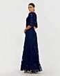 Mac Duggal 9969016P Navy Blue Elbow Sleeve Lace Dress