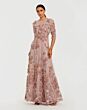 Mac Duggal 9969016P Navy Blue Elbow Sleeve Lace Dress