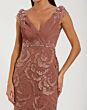 Mac Duggal 9969022P Rose Pink Cap Sleeve V-Neckline Dress