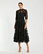 Mac Duggal 998058P Elbow Sleeve High Neckline Midi Dress