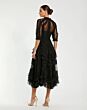 Mac Duggal 998058P Elbow Sleeve High Neckline Midi Dress