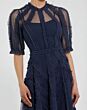 Mac Duggal 998058P Elbow Sleeve High Neckline Midi Dress