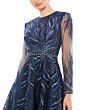 Mac Duggal A11136 Illusion Sleeve Embroidered Dress