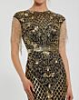 Mac Duggal 4908 Fringe Sleeve Embellished Dress