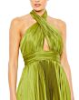 Mac Duggal 11302 Handkerchief Skirt Cross Halter Dress