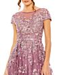 Mac Duggal 20405 Sheer Bodice Cap Sleeve Dress