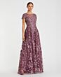 Mac Duggal 20405 Sheer Bodice Cap Sleeve Dress