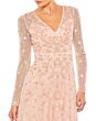 Mac Duggal 9131 Floral Appliques Long Sleeve Dress