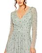 Mac Duggal 9131 Floral Appliques Long Sleeve Dress