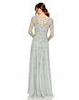 Mac Duggal 9131 Floral Appliques Long Sleeve Dress