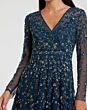 Mac Duggal 9131 Floral Appliques Long Sleeve Dress