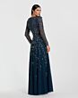 Mac Duggal 9131 Floral Appliques Long Sleeve Dress