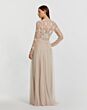 Mac Duggal 9132 Floral Bodice Long Sleeve Dress