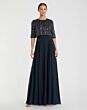 Mac Duggal 9180 Beaded Bodice Jewel Neck Dress