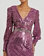 Mac Duggal 5501 Bishop Sleeve Sequin Dress
