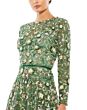 Mac Duggal 5533 Floral Beadwork Long Sleeve Dress