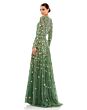 Mac Duggal 5533 Floral Beadwork Long Sleeve Dress