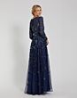Mac Duggal 5533 Floral Beadwork Long Sleeve Dress