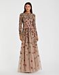 Mac Duggal 5533 Floral Beadwork Long Sleeve Dress
