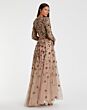 Mac Duggal 5533 Floral Beadwork Long Sleeve Dress