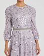 Mac Duggal 93805 Floral Appliques Three Quarter Sleeve Dress