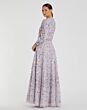 Mac Duggal 93805 Floral Appliques Three Quarter Sleeve Dress