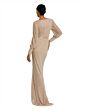 Mac Duggal 10062 Bishop Sleeve Pearl Beaded Dress